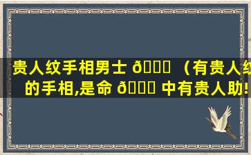 贵人纹手相男士 💐 （有贵人纹的手相,是命 🕊 中有贵人助!）